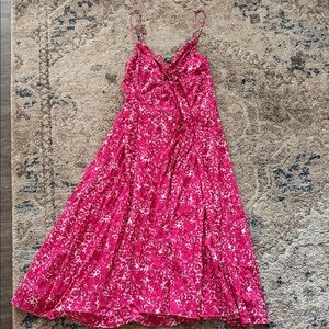 J. Crew Vibrant Pink Floral Maxi Dress